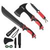 Camping Hatchet Machete Knife Set Sheath Hunting Knife Flashlight Paracord